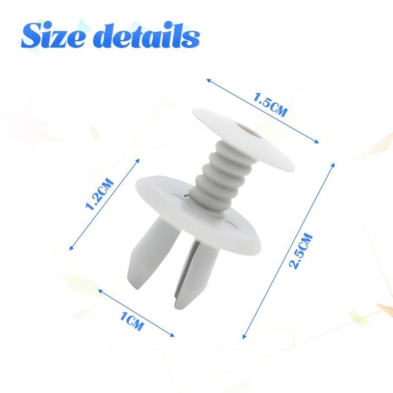 JNNJ Pack of 100 Nylon Car Mounting Clips, Car Expanding