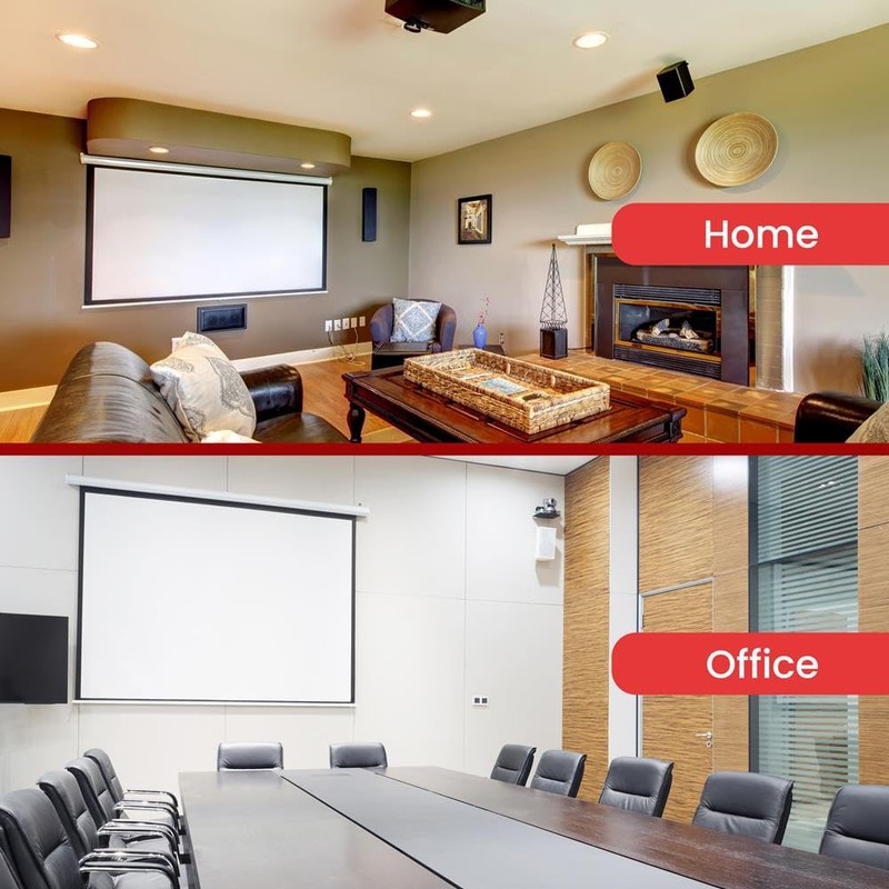 Pyle Manual Pull-Down Projector Screen - Universal 72-inch Roll-Down Retractable