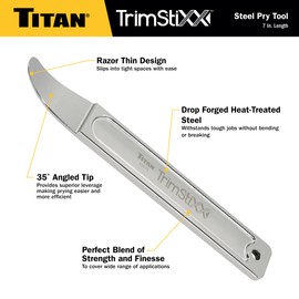 Titan 11571 Trim Stixx 7-Inch Wedge Pry Bar Tool with Razor-thin Angled Pry End