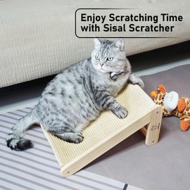 LOVMIOAW Cat Scratcher, L-Shape Cat Scratcher for Indoor Cats, Three Modes Cat Scratcher, Durable Natural Sisal Cat Scratch Furniture Protector