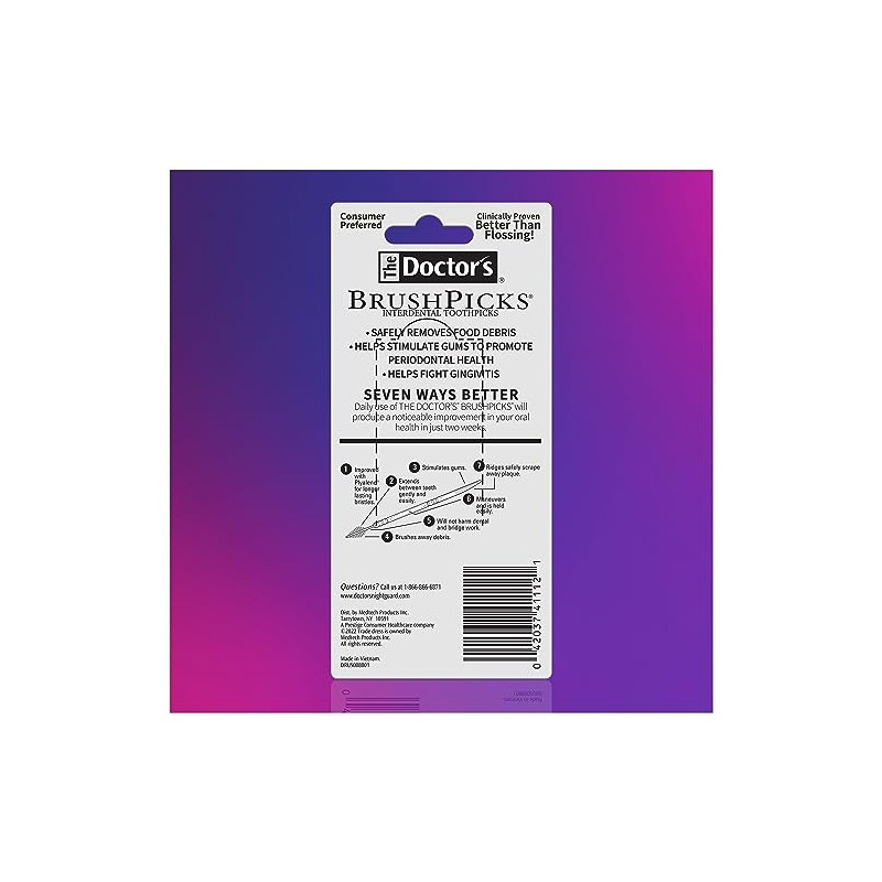 The Doctor's BrushPicks, Interdental Brushes and Dental Pick 2-in-1, Plaque