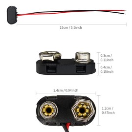 VWEICYY Conectores De Batería De 9 Voltios, Piezas Tipo T Conector De Hebilla De Batería De 9 Voltios Carcasa De Plástico con Hebilla Dura (Tipo T, Piezas) 100