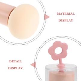5 Piezas Esponja de Maquillaje en Forma de Champiñón con Mango Ergonómico, Esponja Facial Reutilizable para Base y Polvos, Compacta y Funcional para Maquillaje en Movimiento
