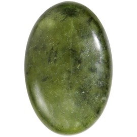 Nupuyai Green Jade Palm Worry Stone for Therapy, Oval Pocket Massage Stone Healing Crystal for Meditation 6cm