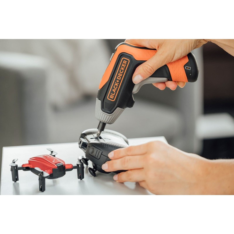 Black+Decker Rapid Screwdriver 3.6V Cordless with Bits and Storage Case,