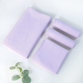 HOULIFE Men's Cotton Handkerchiefs, Solid Color 100% 60S Soft Cotton Hankies for Men Women 6/12PCS 15.7"×15.7" (Light Purple, 6 PCS)