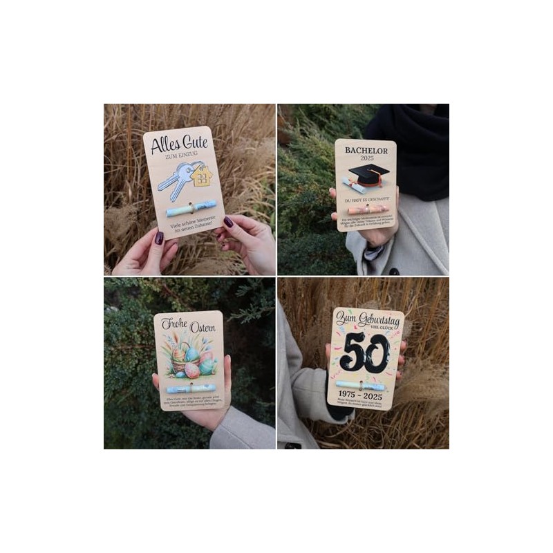 ZUKLAÂ® Verpackung fÃ¼r Geldgeschenke Geburtstag 50 bunter Druck - 15