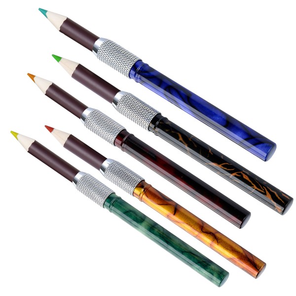 Art-n-Fly Pencil Extenders Set of 5 Colour Pencil Lengthener for Coloured Pencil Crayons