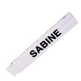 Folding ruler with name Sabine for women, high-quality brand metre, link scale printed with name, many names to choose from