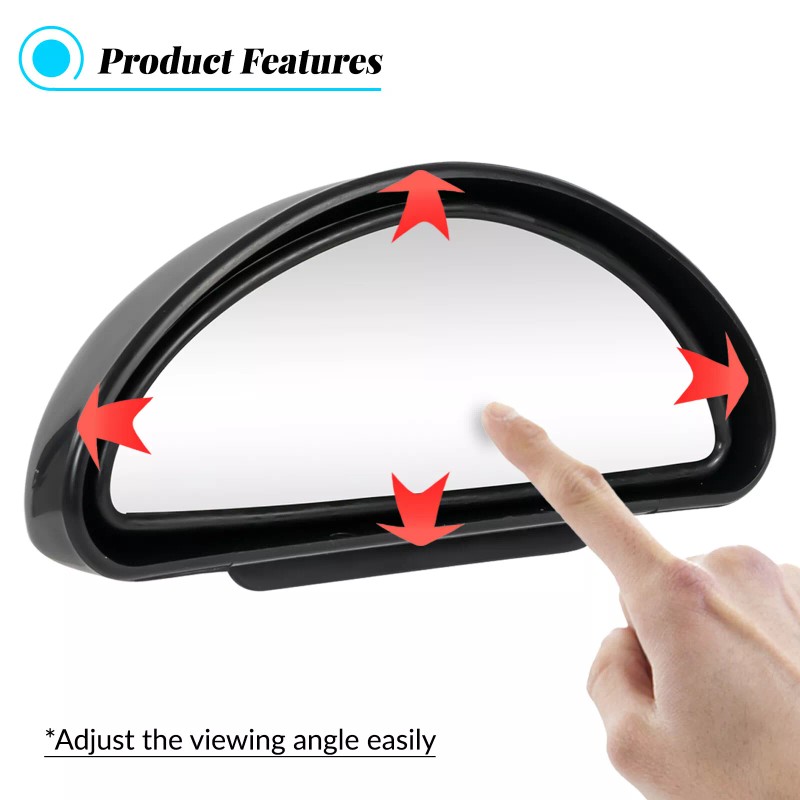XUKEY Pair 360° Blind Spot Convex Mirrors Wide Angle Side