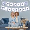Talavera Happy Birthday Banner Blue and White Papel Picado Banner