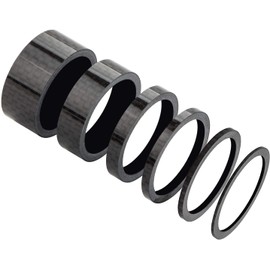 Unikstone 12 Pieces Bike Headset Spacer Carbon Fiber Bicycle Front Fork Stem Spacers Fit 1 1/8-Inch Stem, 1 2 3 5 10 15 mm