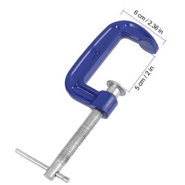 FUNSUEI 16 PCS 2 Inches C Clamp, Heavy Duty Iron C Clamp for Woodworking, Welding, and Building, Blue