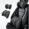 Reposacabezas de Coche y Cojín de Apoyo Lumbar (Gris Oscuro)