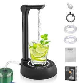 Dispensador de Agua Potable con USB Carga,Luz Nocturna y Indicadora,1800mAh,Salida Ajustable 125°,Regulación de Nivel de Agua de 7 Posiciones,Bomba de Agua de Escritorio,Adecuado Para Cocina y Oficina