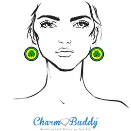 St Patricks Day St Patricks Day St Paddy's Day Large Novelty Clover Leprechaun Hat Faux Leather Dangle Earrings with Gift Bag Celtic Irish Jewelry Faux Leather, Faux Leather