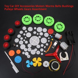 Toy Car DIY Accessories Motors Worms Belts Bushings Pulleys Wheels Gears Assortment Gears Kits Plastic Gears Gears Pulley Motor Gear Set Toy Motors Toy Parts Plastic DIY Robot Gear Kit,Gear