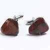 Custom Brecciated Jasper Stone Cufflinks - 1 Set