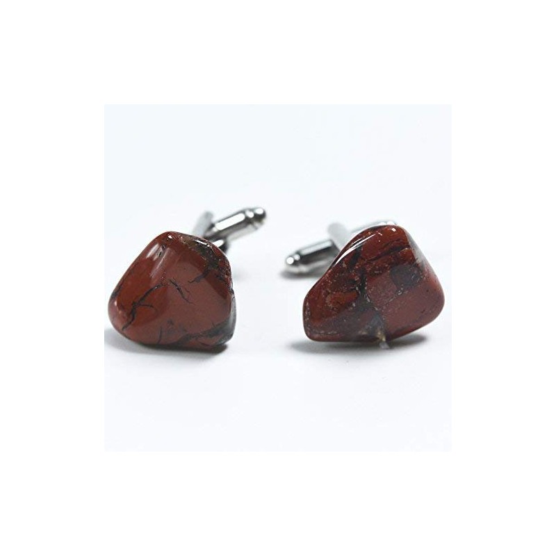Custom Brecciated Jasper Stone Cufflinks - 1 Set