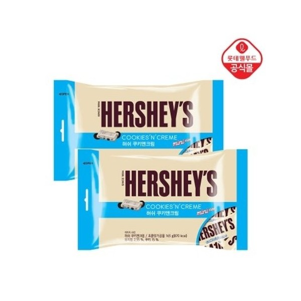 Lotte Well Food [Lotte Confectionery] Hershey&#39;s Cookie &amp; Cake Chocolate Snack Size 165gx2, Single Product / 롯데웰푸드 [롯데제과]허쉬 쿠앤크 초콜릿 스낵사이즈 165gx2개, 단일상품