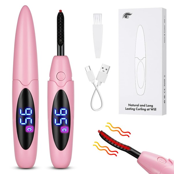 LOPHE Heated Eyelash Curler, USB Rechargeable Heating Electric Eyelash Curler