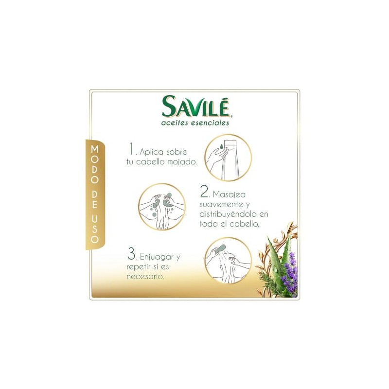 Savilé Shampoo Aceites Escenciales Romero y Sábila 700 ml