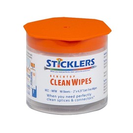 Sticklers MCC-WFW Benchtop CleanWipes for Fiber Optics, 90/tub