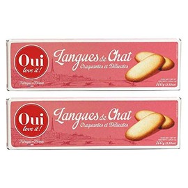 From France Oui Love It French Cat Tongue Cookies Langues de Chat 100g Box Pack of 2