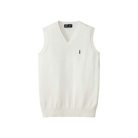 East Boy 5206007 Women's Sweater Vest, Cotton Vest (12G/COOLMAX), Off White x Navy (900)