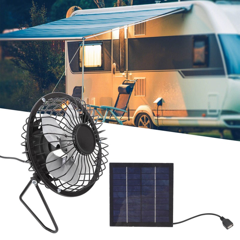 Natudeco USB-Solar-Ventilator, Solarbetriebener Lüfter, Tragbarer Mini-Ventilator Mit Photovoltaik-Solarpanel Für Camping,