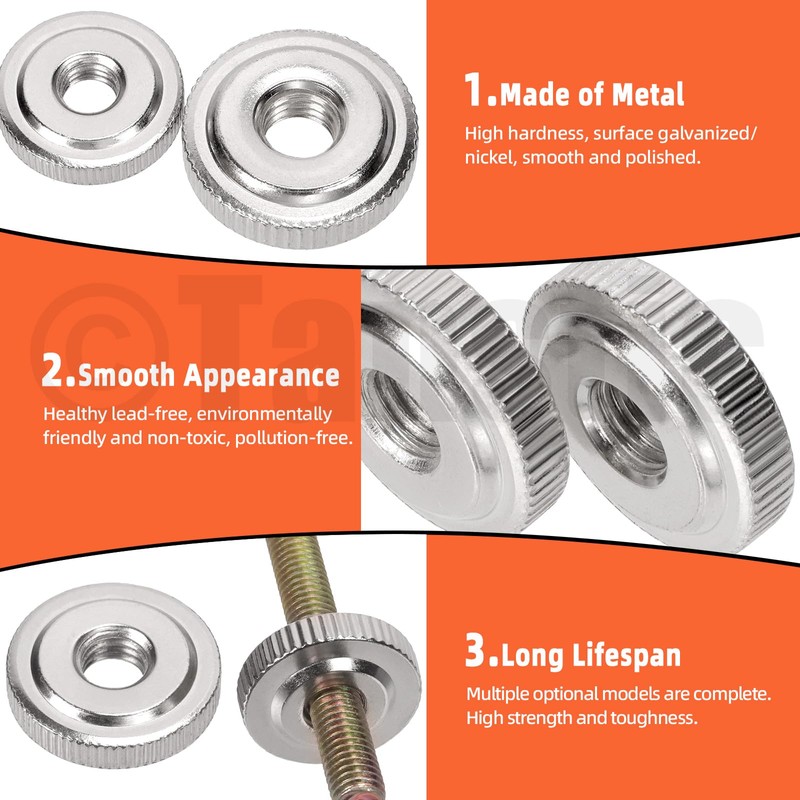 Tanstic 46Pcs Round Knurled Thumb Nuts Conector Lock Adjusting Nuts