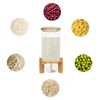 HAPPCUCOE Grain Dispenser Multigrain Storage Jar Clear Glass Rice Flour