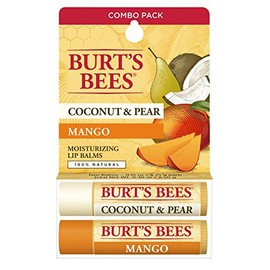 Burt's Bees Bálsamo Labial de Coco y Pera and Mango - Coconut and Pear and Mango Lipbalm - Pack x2