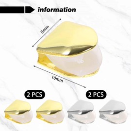 4 Denture Braces, Metal Denture Braces, Dental Decoration Supplies, Hip Hop Accessories, Party Accessories.