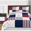 Sweet Jojo Designs Red and White Queen Sheet Set for