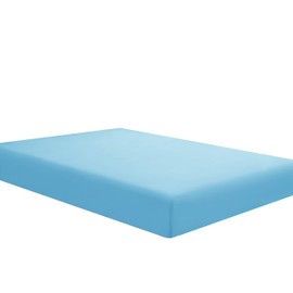 Sfoothome Single Fitted Sheet (Full - Sky Blue) - Deep Pocket Brushed Velvety Microfiber, Breathable, Extra Soft and Comfortable - Wrinkle, Fade, Stain and Abrasion Resistant