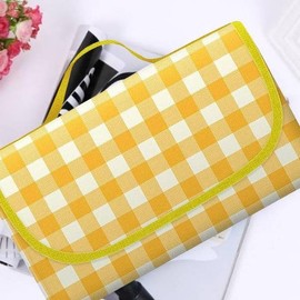 Spacious Picnic Mat with Handle for Beach, Grass, Family & Couple Outings - SIS-882 Picnic Mat (12-person) / Yellow 3ea