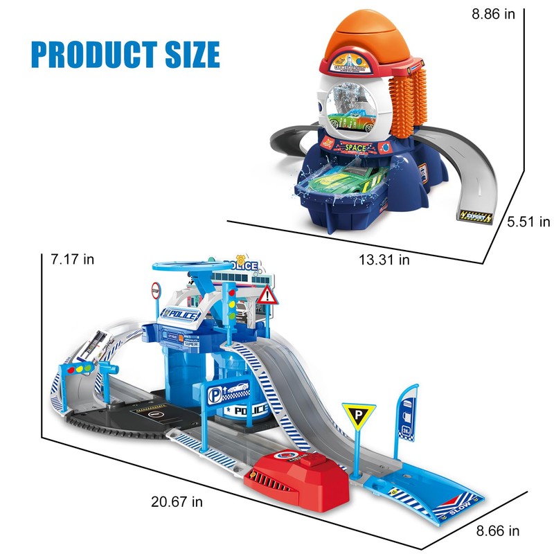 Fistone Kids Parking & Car Wash Playset – with Car