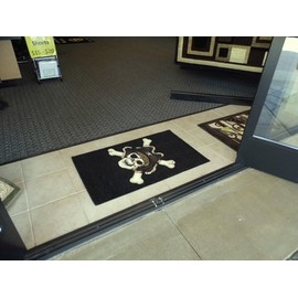 Champion Rugs Pirate Skull Area Rug Design #CR79 (2 Feet X 3 Feet 4 Inch)
