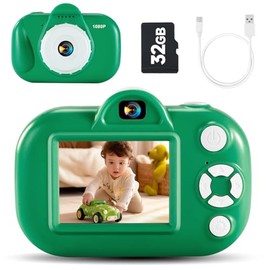 Kids Camera Toys for 3 Year Old Boys, Toddler Camera Outdoor Toys for Kids Ages 4-8, Kids Digital Camera Dual Lens with 32GB SD Card Selfie Video