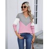 Zeagoo Women V Neck Sweaters Sweatshirt Fall Dressy Casual Lightweight