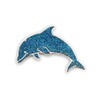 Pinsanity Bonito pin de solapa esmaltado de delfín con purpurina