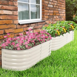 Aoodor 60'' x 24'' x 17''(H) Metal Raised Garden Bed Outdoor Garden Planter Box