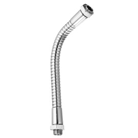PATIKIL 5.9 Inch Universal Gooseneck Hose, 1 Piece M10 Fine Thread Flexible Metal Hose Flexible Arm Soft Tube Extension for Lamp, DIY Equipment, Silver Tone