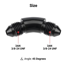 EVIL ENERGY 3AN Male to 3AN Male 45 Degree One Piece Full Flow Swivel Coupler Union Fitting Adapter Aluminum