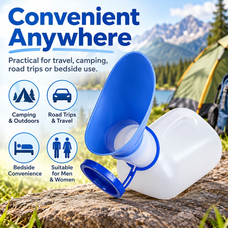 Portable Urinal Bottle for Women – 1000mL Travel Urine Container