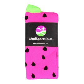MadSportsStuff Neon Watermelon Over The Calf Socks (Neon Pink/Neon Green, Small)