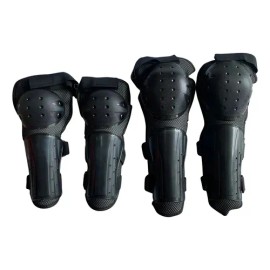 Set Rodillras Y Coderas Para Motociclista Ir053 Negro Negro G                                                                                         