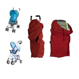 Stroller Gate Check Bag, Travel Bag with Carry Strap, Buggy Transport Bag for Airplane Travel (Red), red