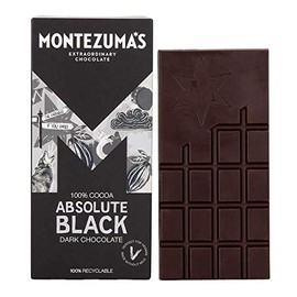 Montezuma Dark Chocolate Absolute Black 100% Cocoa 90g (Pack of 3)